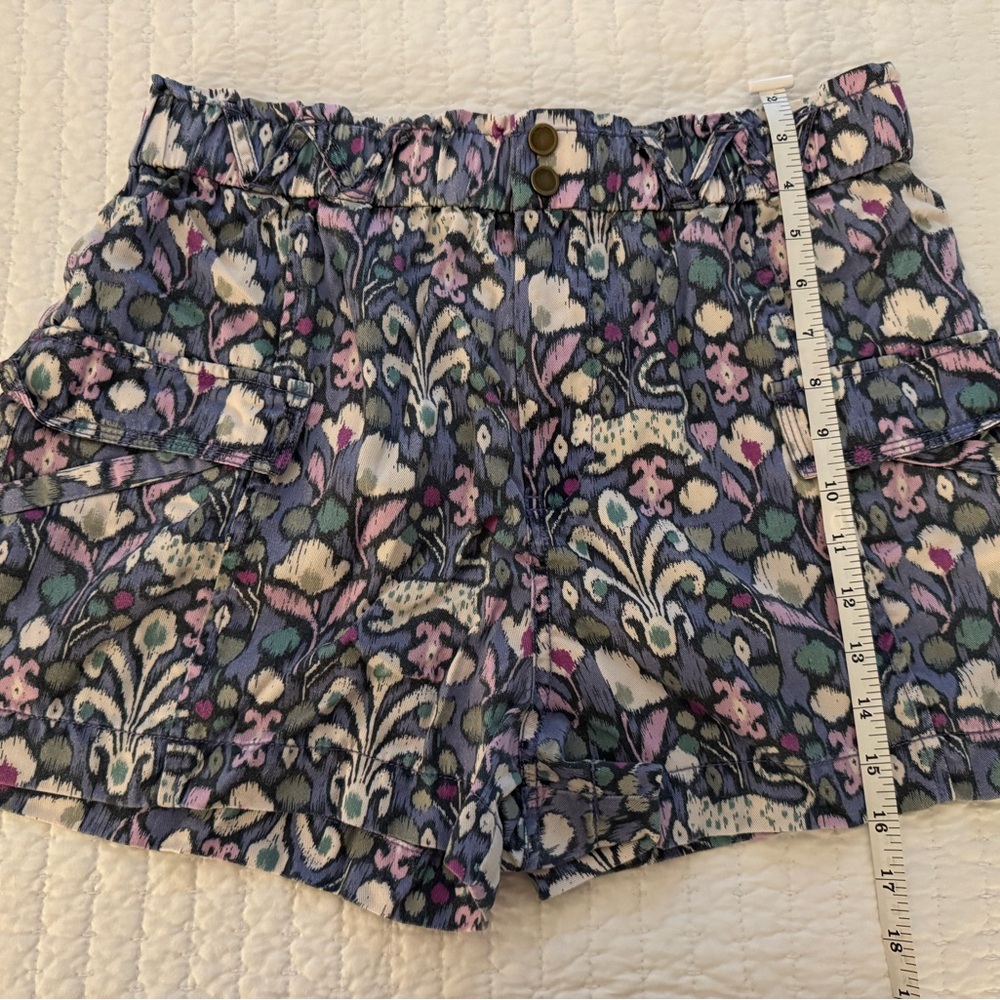 Anthropologie Estelle Blue and Pink Cargo Shorts